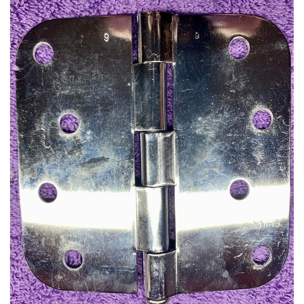 (3)‎ Hager Steel Door Hinges 4" x 4" Round Corner Polish Chrome